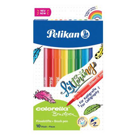 Pisaki pędzelkowe Pelikan Colorella Brushpen, 10kol
